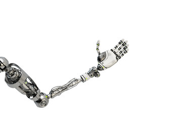 Prosthetic robotic arm, 3d rendering