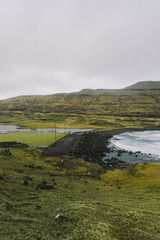 Fototapeta na wymiar Eidi Football Field Faroe Islands wild nature