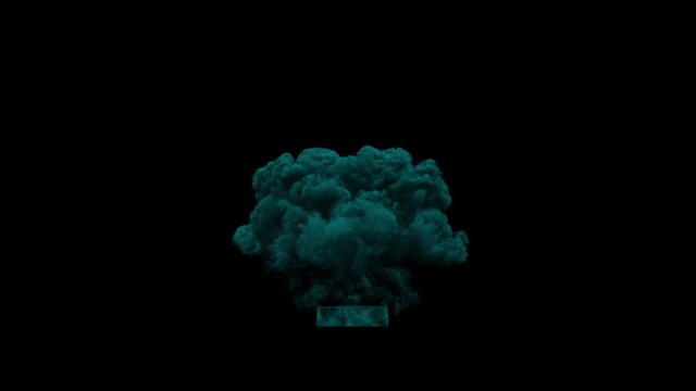 Big Explosion Multi Bomb High Smoke black png background 3D Rendering Animation VFX