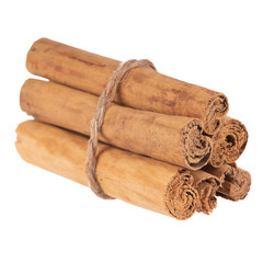 heap of cinnamon isolated on white background