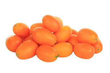 heap of fresh kumquat isolated on white background