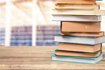 Stack of books isolated on white background
