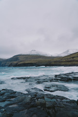 Epic landscape nordic sea Faroe Islands