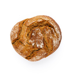 Rye eco breads on the white background.