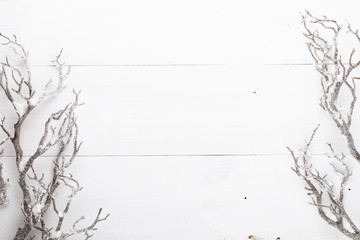 Christmas background in christmas decor, ornament vintage style. Greeting card.