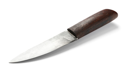 Sharp knife on white background