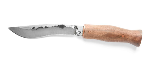 Sharp knife on white background