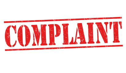 Complaint sign or stamp