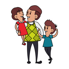 fathers day family celebration cartoon
