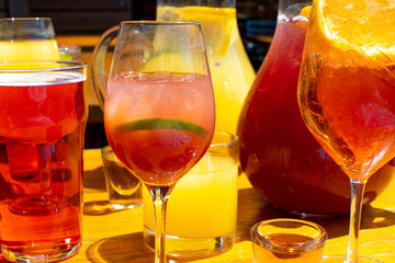 Summer cocktails close up