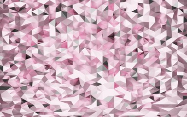 Abstract Pink metal polygonal wall and reflection, low-poly background, 3d illustration