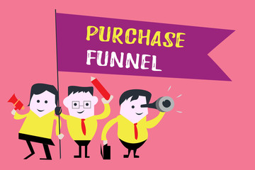 Writing note showing Purchase Funnel. Business photo showcasing consumer model which illustrates customer journey .