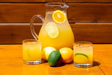 Summer limonade with lemon and lime