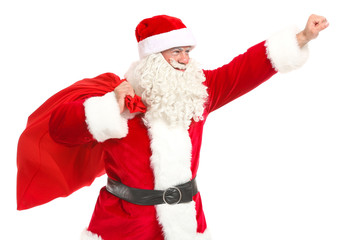 Portrait of Santa Claus on white background