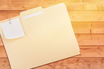 File Folder with Documents and Note