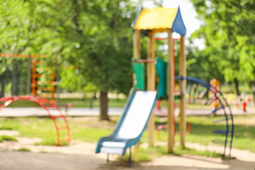 Blurred view of playground in park