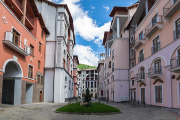 View of the Gorky Gorod mountain ski resort