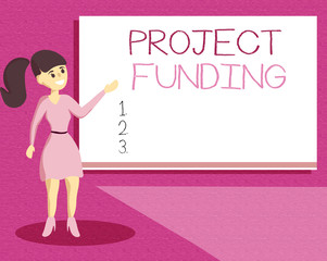 Handwriting text writing Project Funding. Concept meaning paying for start up in order make it bigger and successful.