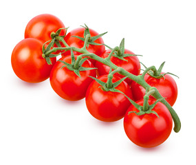 Cherry tomatoes isolated on white background with clipping path