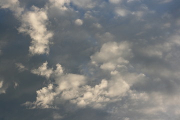 sunset with blue sky at summer