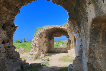 Ruins of the ancient city of Side in Turkey.
