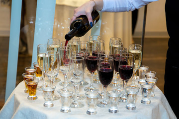 Wine glasses  with wine