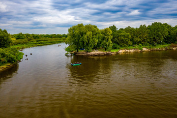 Pripyat river in Belarus from the air