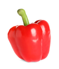 Tasty ripe red bell pepper on white background