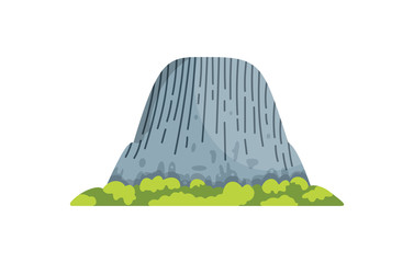 Mountains landscape isolated vector illustration in cartoon style. Nature mountain silhouette.