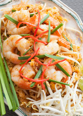 Thai style noodles. Noodles stired with peanut, tofu, egg and shrimp. Padthai is famous thai cuisine. Street food