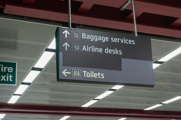 Informations panel in an airport terminal