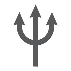 Trident glyph icon, spear and devil, pitchfork sign, vector graphics, a solid pattern on a white background.