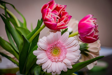 Bouquet of flowers - roses and gerberas