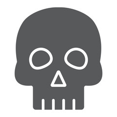 Skull glyph icon, halloween and horror, bones sign, vector graphics, a solid pattern on a white background.