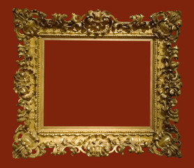 Photo of aged golden picture frame