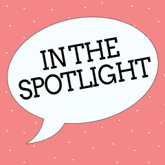 Conceptual hand writing showing In The Spotlight. Business photo text when crowd concentrating with individual person like stage.