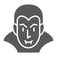 Dracula glyph icon, halloween and evil, vampire sign, vector graphics, a solid pattern on a white background.