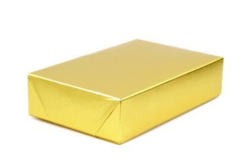 Photo of golden simple gift box