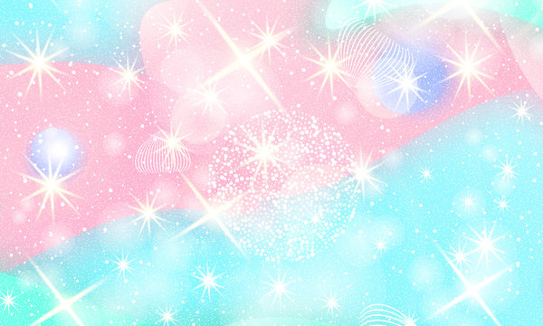Fairy background. Unicorn pattern. © KrikHill