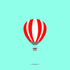 Fototapeta premium Hot air balloon set. Modern and trendy flat design style. Vector illustration, good for background, brand logo, web graphics. 