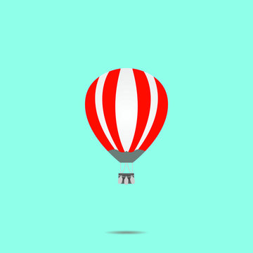 Hot air balloon set. Modern and trendy flat design style. Vector illustration, good for background, brand logo, web graphics. 