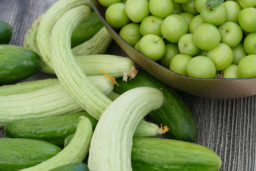 gherkin to make pickles, fresh gherkin close-up,