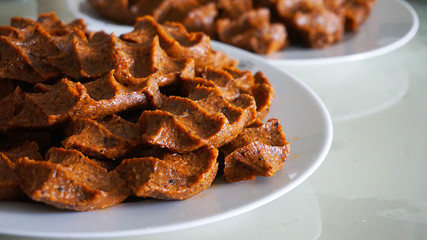 newly built raw meatballs, turkey specific food, cig kofte, close-up,