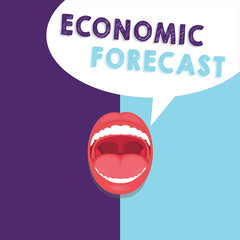 Handwriting text writing Economic Forecast. Concept meaning Process of making predictions about the economy condition.