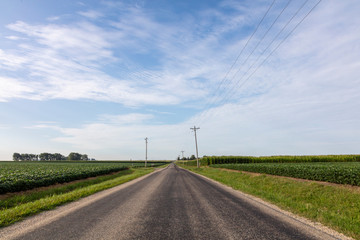 Fototapeta na wymiar Midwest country road