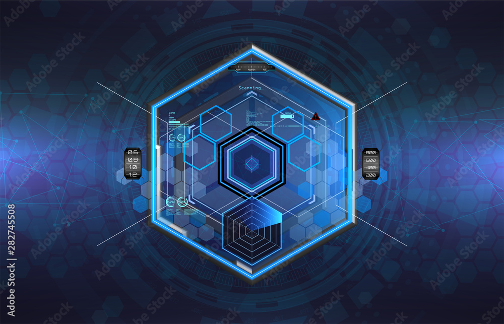 Aufkleber hi-tech aiming system. sci-fi futuristic sniper score. fullcolor hud interface crosshair. techno tar