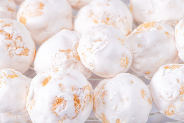 Traditional portuguese sweets beijinhos, regional sweet from Pombal, Portugal.