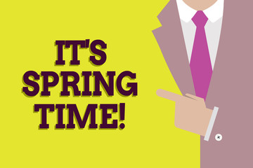Handwriting text It s is Spring Time. Concept meaning Season After Winter Bloosoming of Flowers Transformation.