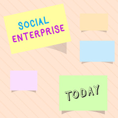 Word writing text Social Enterprise. Business concept for Business that makes money in a socially responsible way.