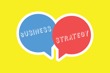 Handwriting text Business Strategy. Concept meaning Management game plan to achieve desired goal or objective.